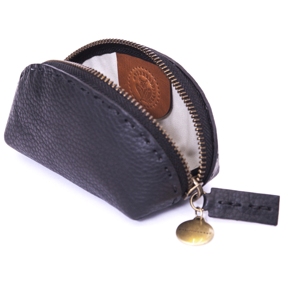 Clutch aus Glattleder, schwarz