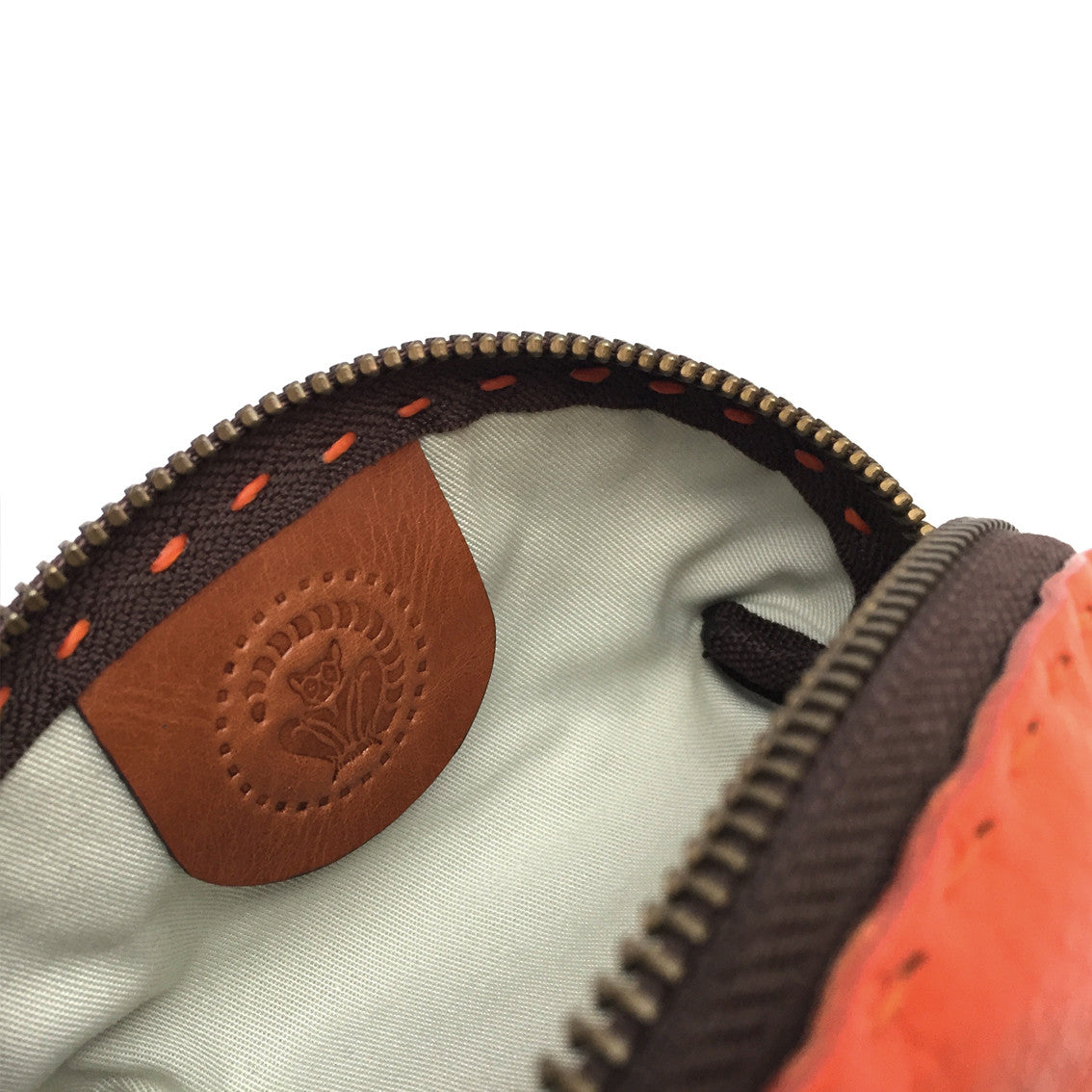 Clutch Tasche aus Glattleder, orange