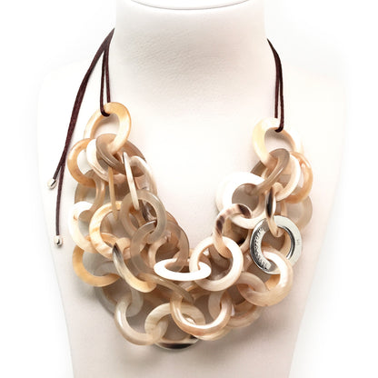 Halskette mit Zebu Hornringen