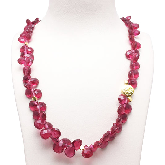 Halskette mit Glas-perlen  / Sterling Silber / vergoldet