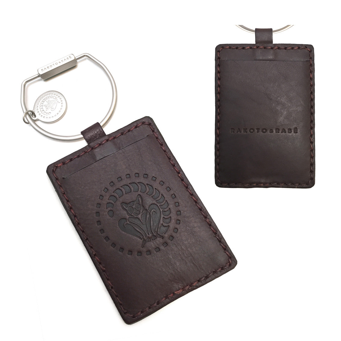 Schlüsselring mit Karten Lederetui