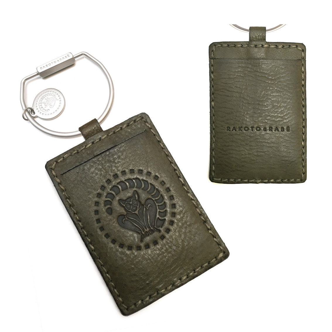 Schlüsselring mit Karten Lederetui