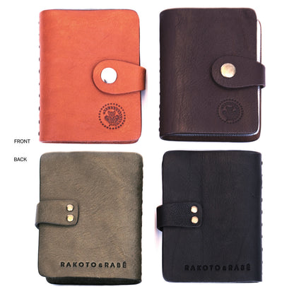 Visitenkarten Leder Etui Tawan in Orange, Chocolate, Olive und Schwarz