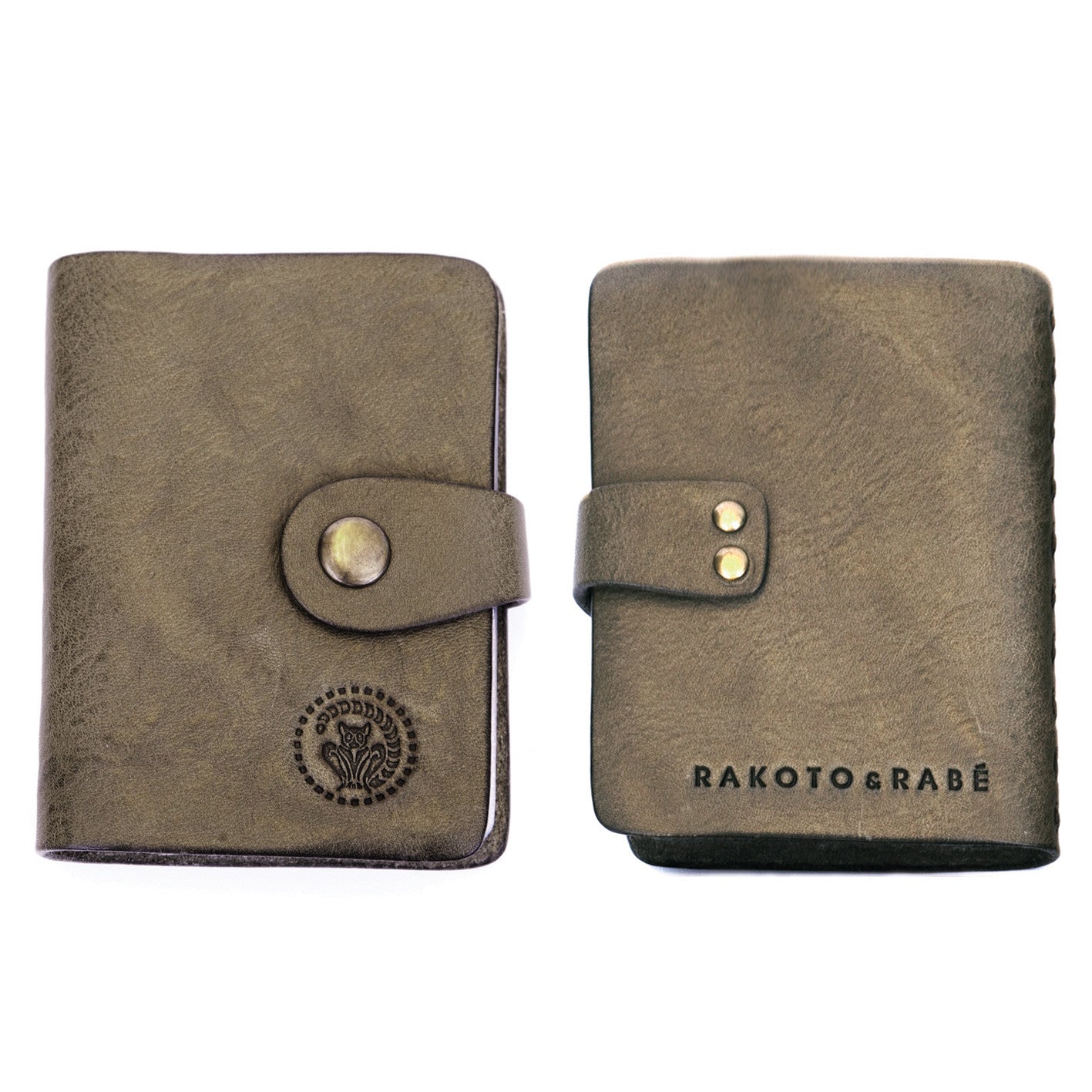 Visitenkarten Leder Etui Tawan in Orange, Chocolate, Olive und Schwarz